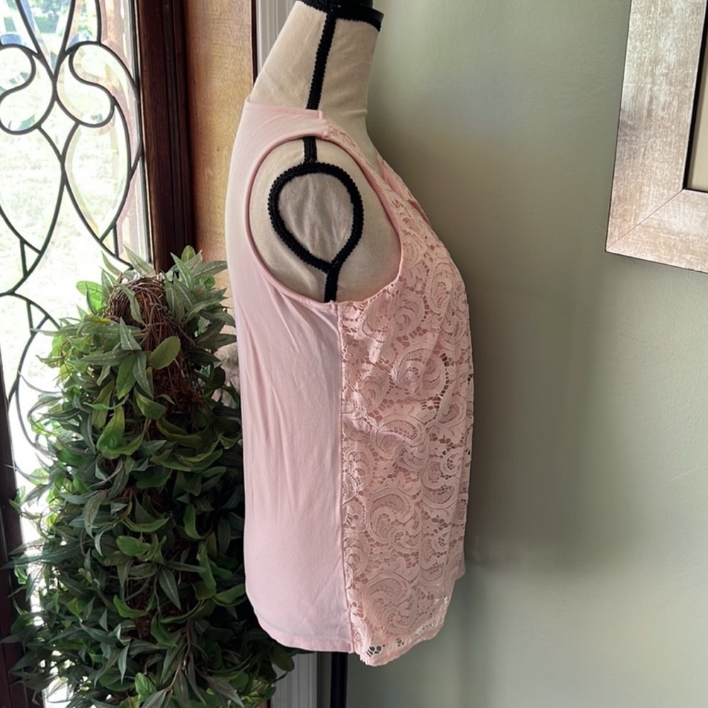 New York & Company Light Pink Lace Top - Picture 3 of 6